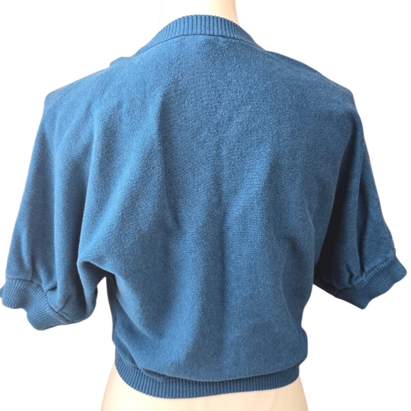 Chic Blue Open-Front Shrug - Picture 3 of 6